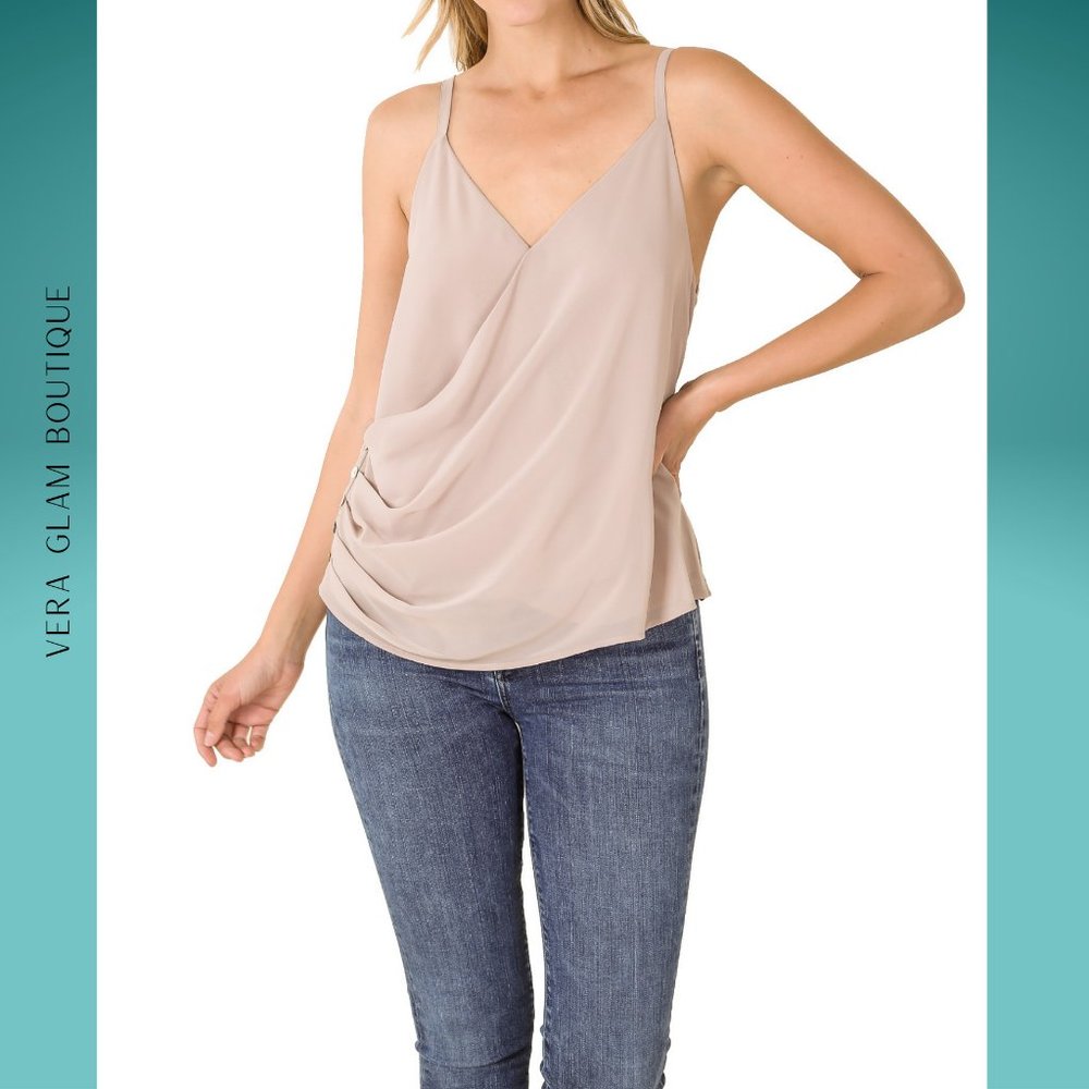 Double Layer Chiffon Spaghetti Strap Top